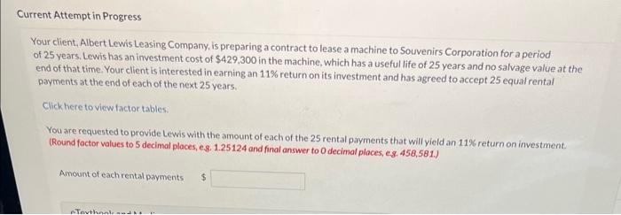  Your client, Albert Lewis Leasing Company, is preparing a contract to