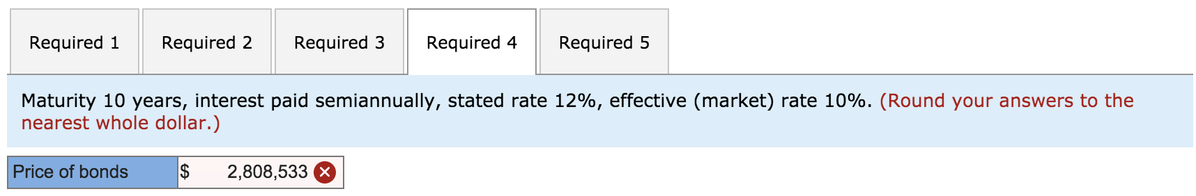 bond issue under each of the following independent assumptions (FV of $1,