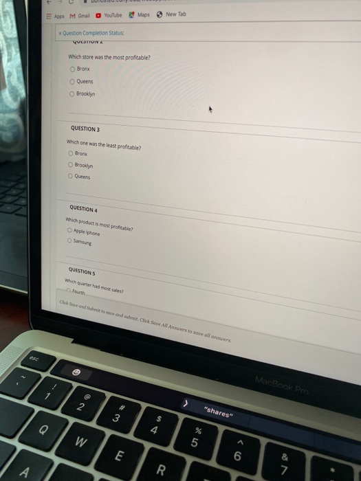  Apps M Gmail YouTube Maps New Tab Question Completion Status: YUCTION