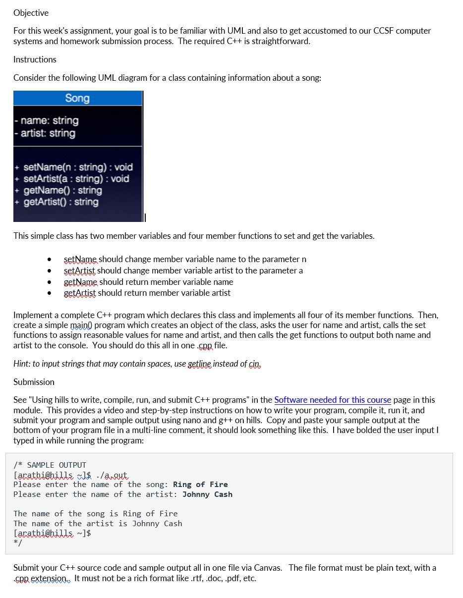  Objective For this week's assignment, your goal is to be familiar