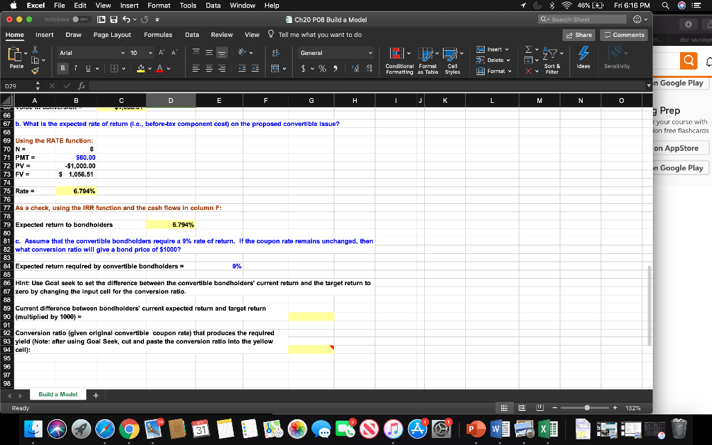  Help Ch20 POB Build a Model Excel File Edit View Insert