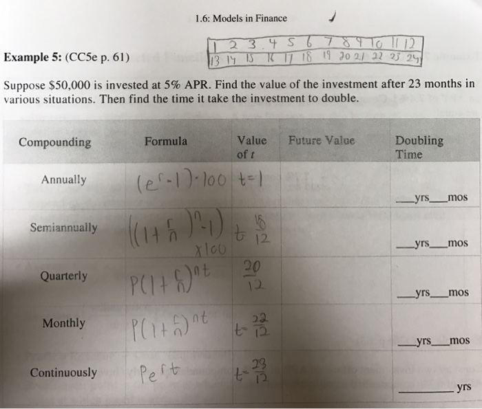 many x you compound t- time Annually 1 Semi- 2 quarterly 4