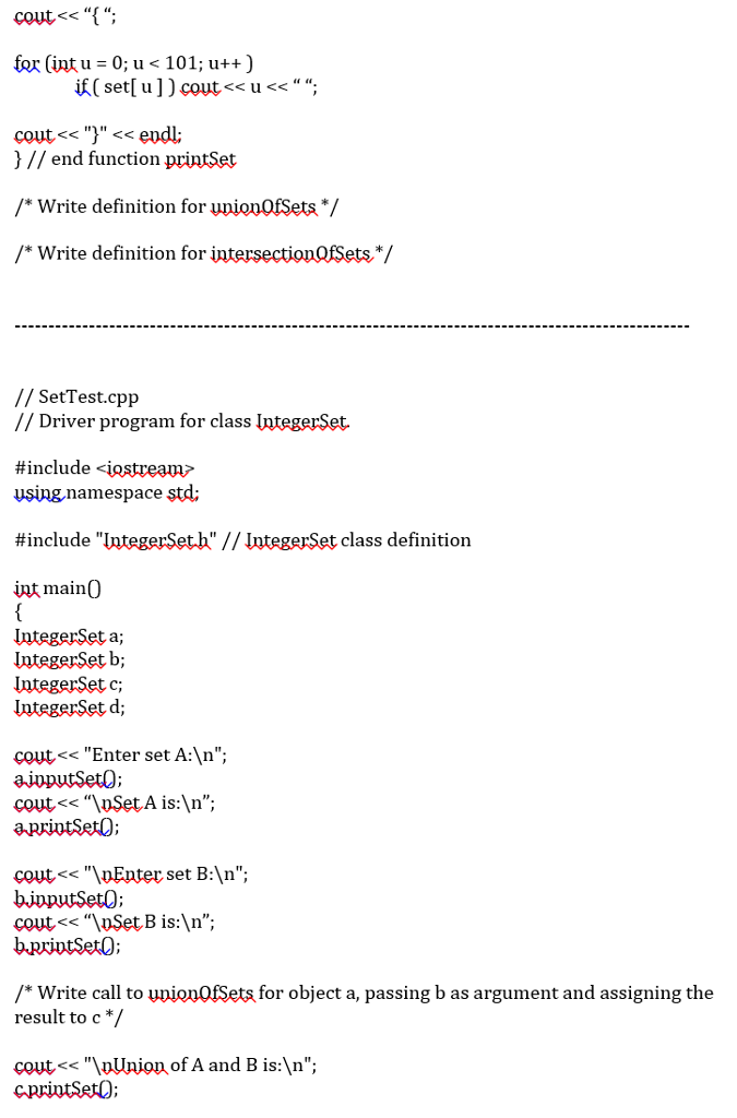can hold integers in the range 0 through 100. A set is