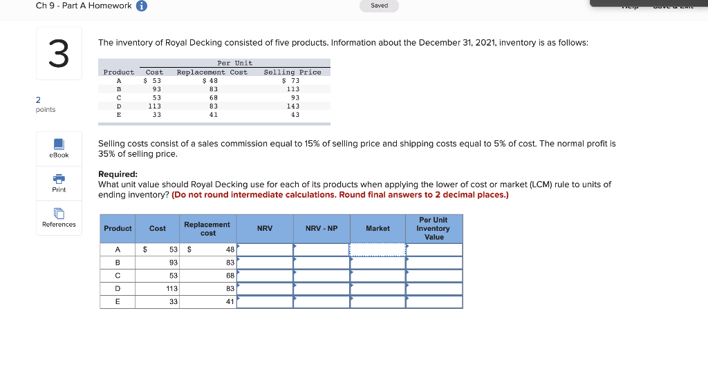  Ch 9 - Part A Homework 0 Saved GP CUVUE The