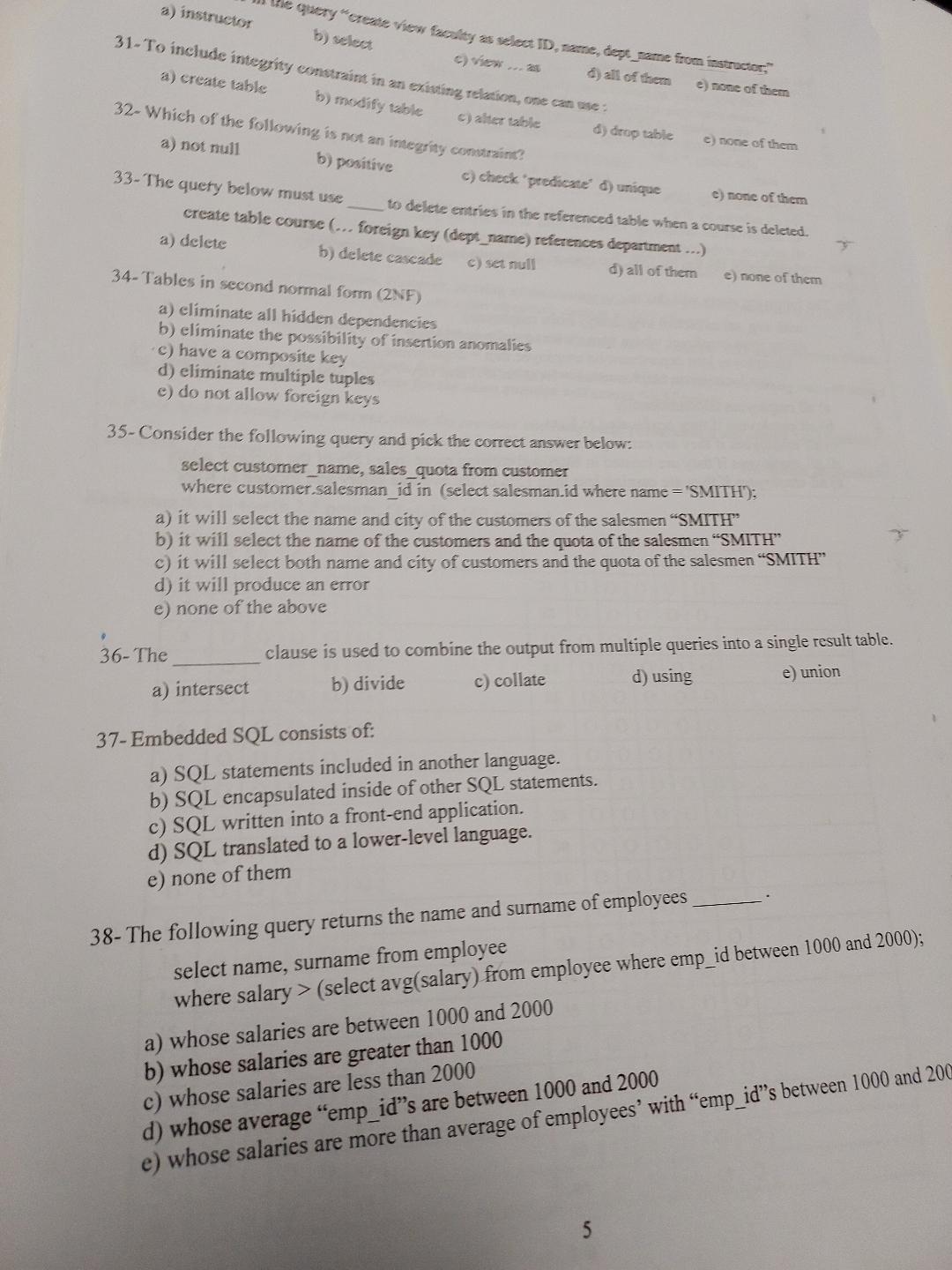  a) instructor b) select c) view... at d) all of them