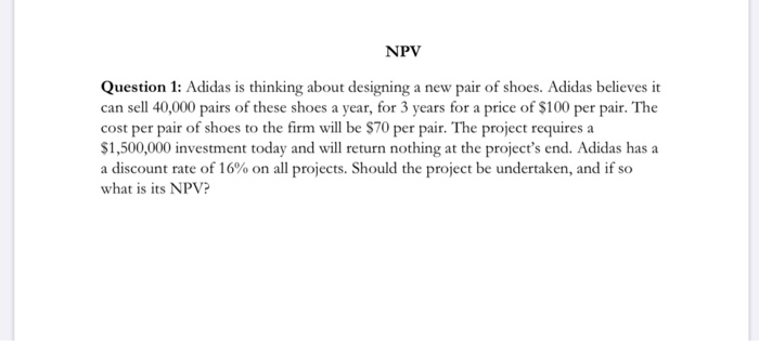 NPV = CFO + (1 + r) + (1 + r)2 +