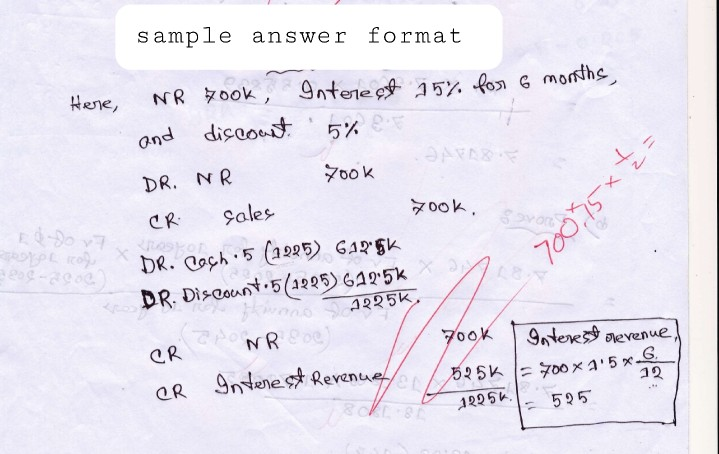 receviables.; Example 40k NR, Interest 13% for 99 months, Discounted at 2%,