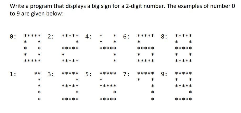 Please answer in Java: Write a program that displays a big sign