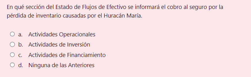 En qu seccin del Estado de Flujos de Efectivo se informarn el