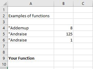 calculate the following (spreadsheet tab "Your Function"): F = Ser+g-y)T To use