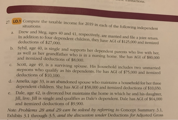  the following ction and Basic Tax Model 29. LO.1 Compute the