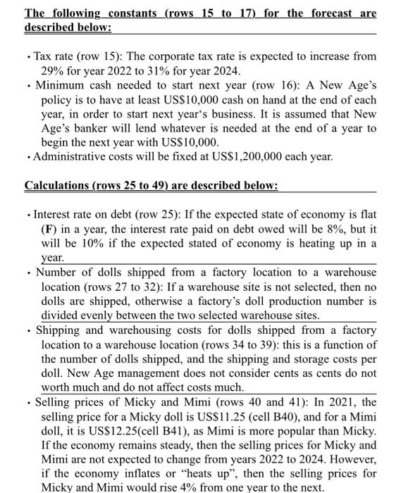 for each cell marked with "?" in column C such that formula