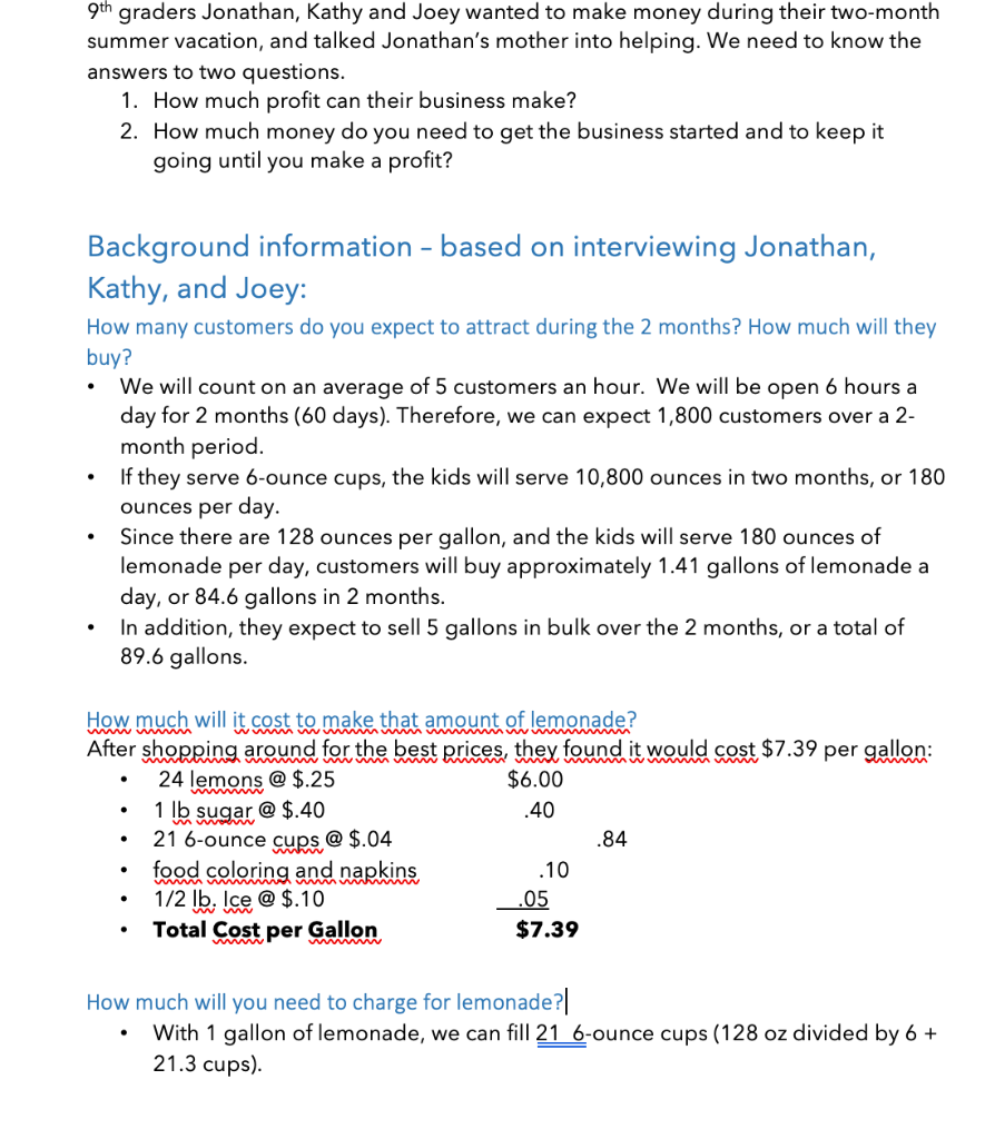  I NEED ANSWER FOR QUESTION #7 PLEASE? 9th graders Jonathan, Kathy