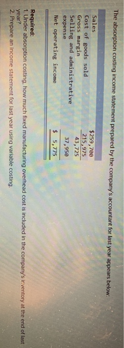 Operating Income [LO6-2) Ida Sidha Karya Company is a family-owned company located