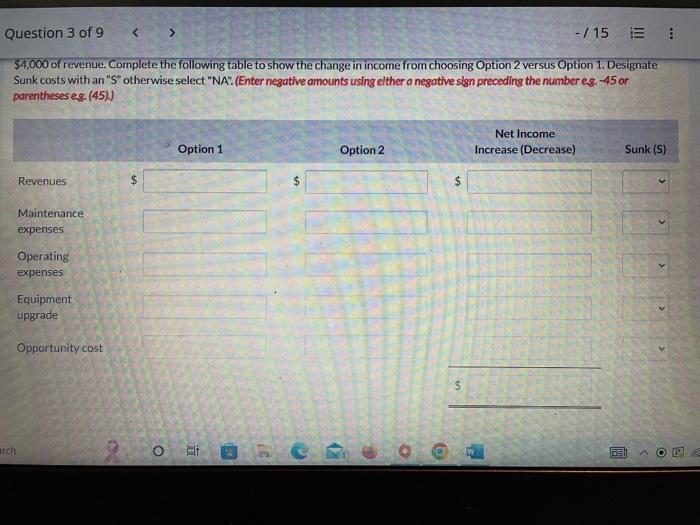 options. Nathan T currently uses Option 1 , with revenues of $68,000