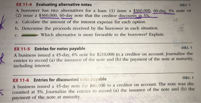  EX 11-4 Evaluating alternative notes A borrower has two alternatives for