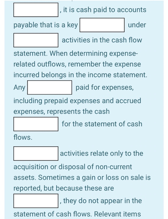 during the period. Classification of cash flows into operating, and financing activities