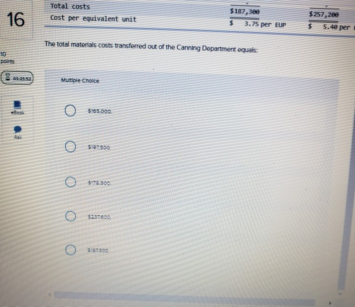 Subm 16 Following is a partial process cost summary for Mitchell Manufacturing's