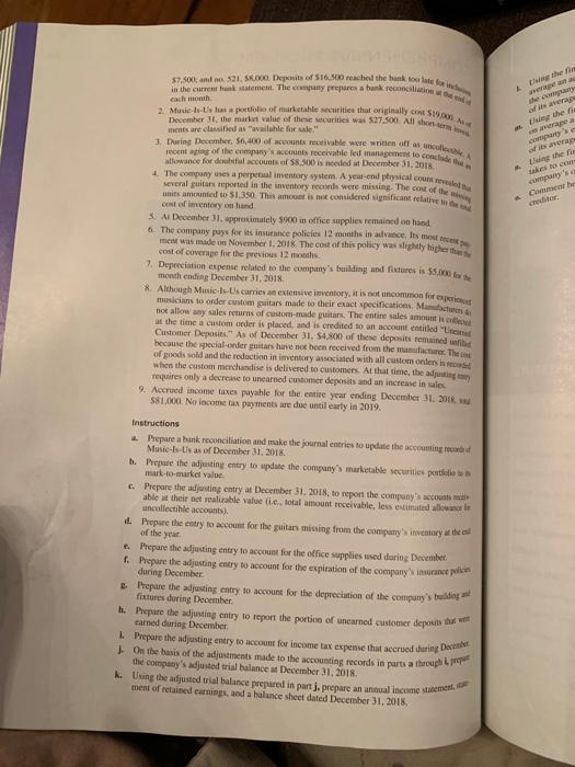 inc. COMPREHENSIVE PROBLEM 2 Music-Is-Us, Inc. Masic-Is-Us, Inc, is clams. The company's