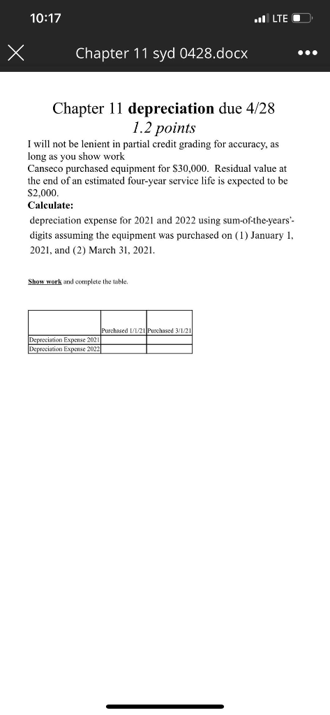  10:17 + LTE X Chapter 11 syd 0428.docx Chapter 11 depreciation