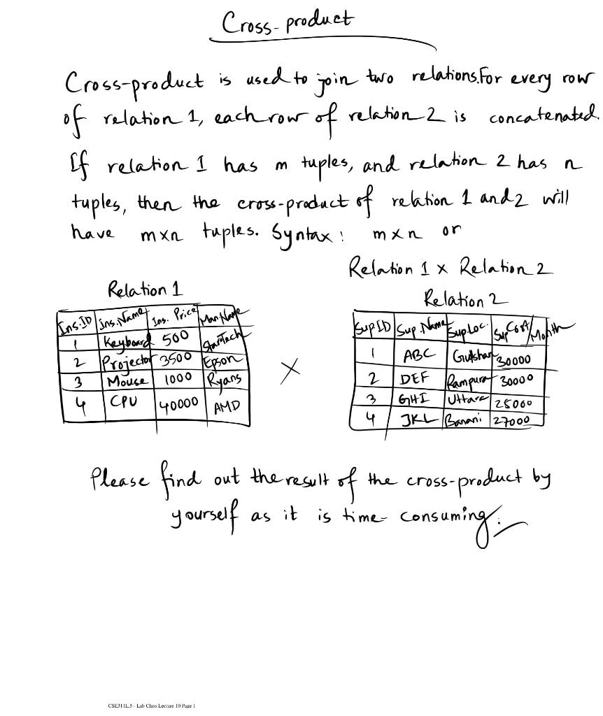 PLEASE solve problem 1,2,3 ONLY. Prolems are given on last page Cross