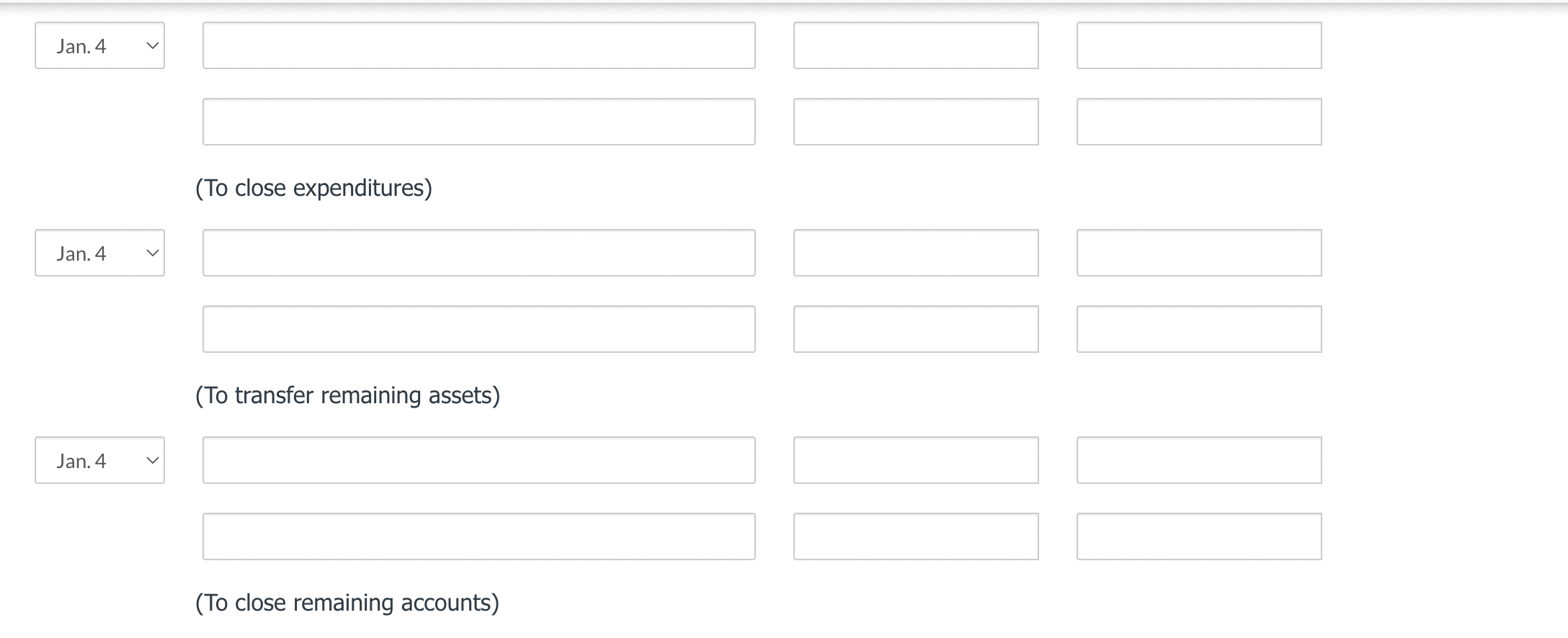 the foregoing transactions. (Credit account titles are automatically indented when amount is
