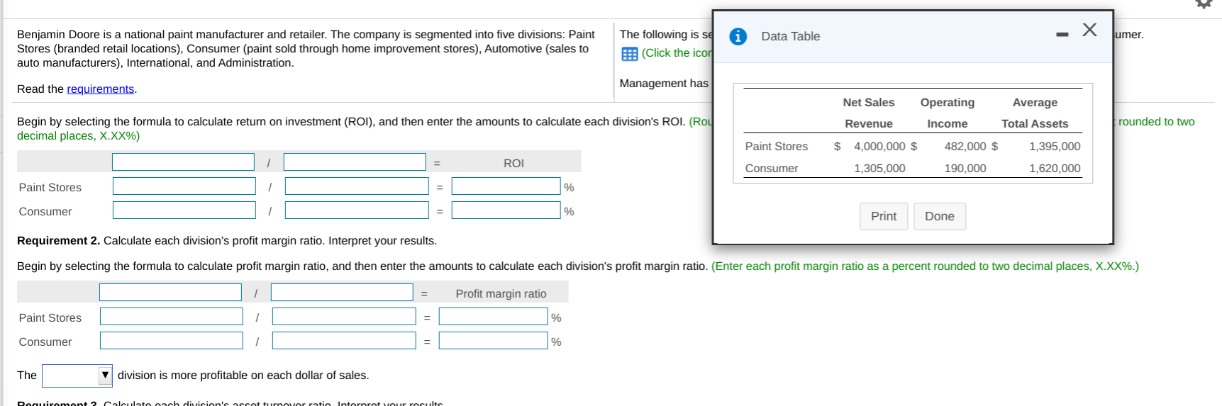  Data Table - X umer. Benjamin Doore is a national paint