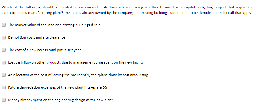 1.2. 3. 4. 5. 6. The first one is select all apply.