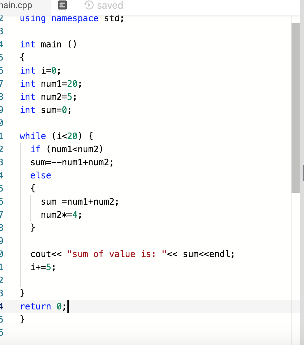 can someone explain this main.cpp @ saved 2 using namespace std; 4