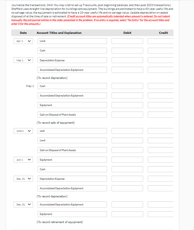 following plant assets. Land $3,770,000 $27.870,000 Buildings Less: Accumulated depreciation-buildings 12.541,500 15,328.500