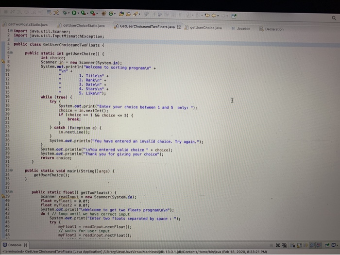  Now, create a new public class. Add both the methods from