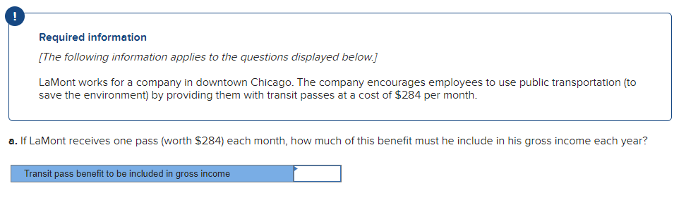  Required information [The following information applies to the questions displayed below.]