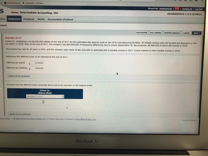  Ex19-17 Intermediate Accounting @ ting Started Accessu.-biven. th Kieso, Intermediate Accounting,