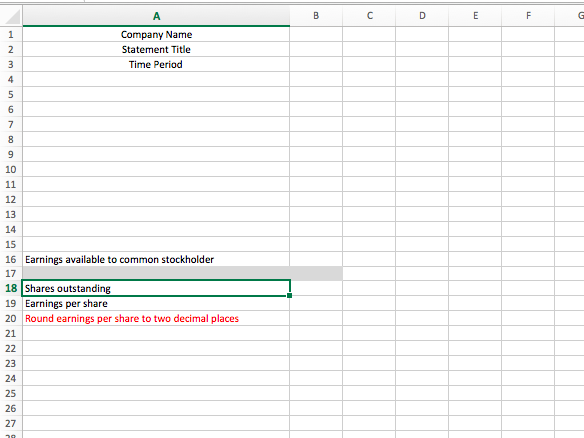 Be sure to remove grid lines. Financial Statements: Use the data sheet