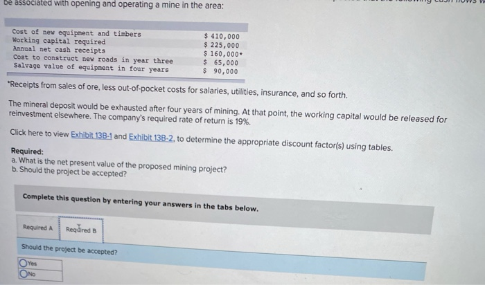 Namibia, is contemplating the purchase of equipment to exploit a mineral deposit