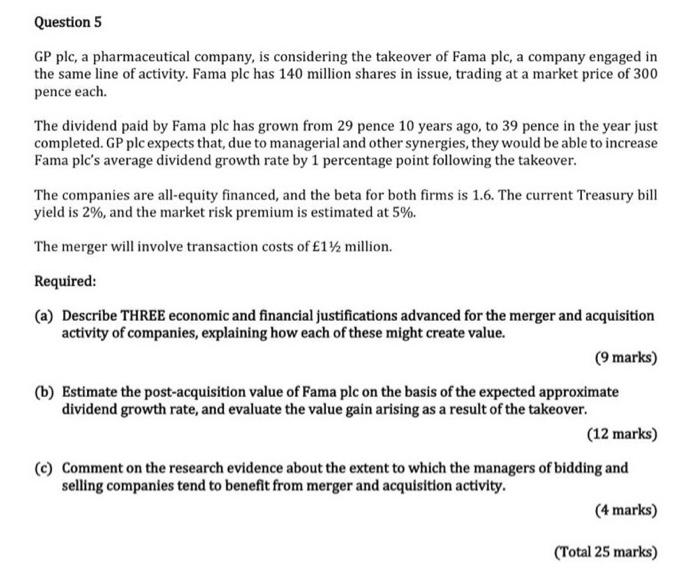full aolutions to prt a) b) and c) please Question 5 GP