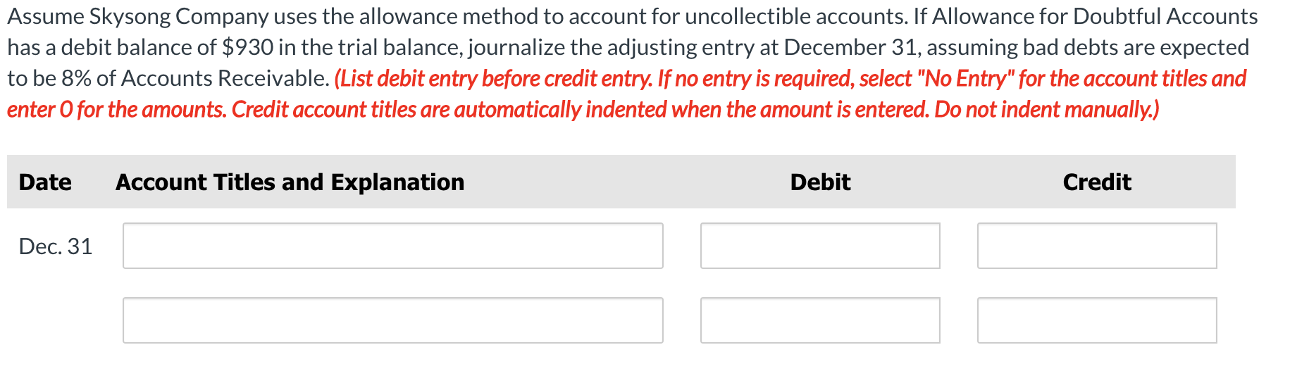 Accounts Receivable of $120,000. Credit sales during the period were $740,000, and