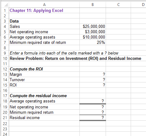  Download the Applying Excel form and enter formulas in all cells