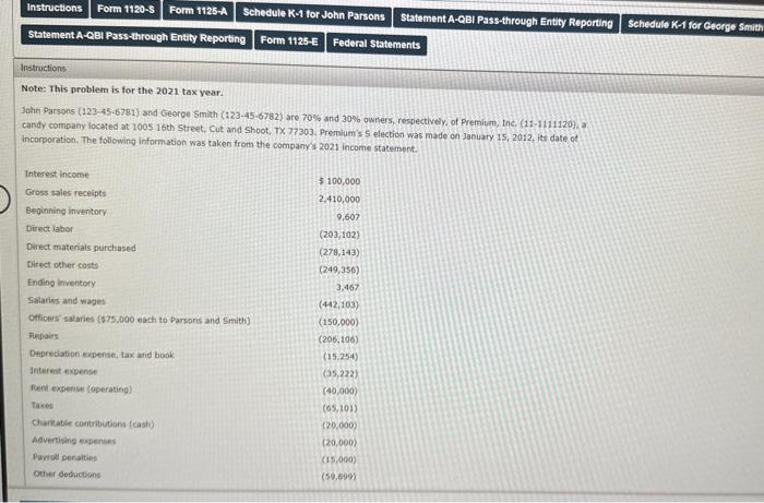  Note: This problem is for the 2021 tax year. John .