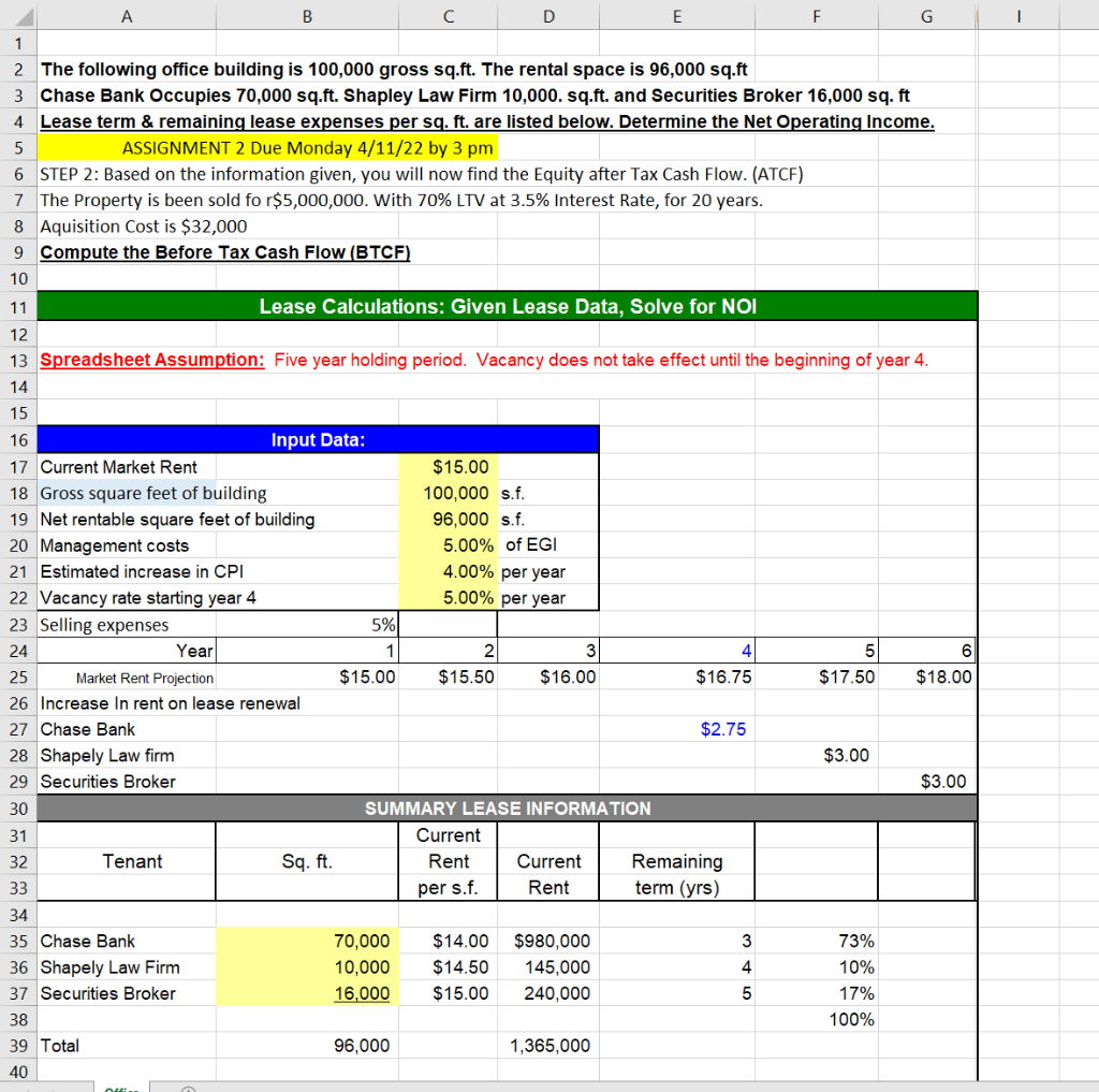 A B D E F G 1 1 2 The following