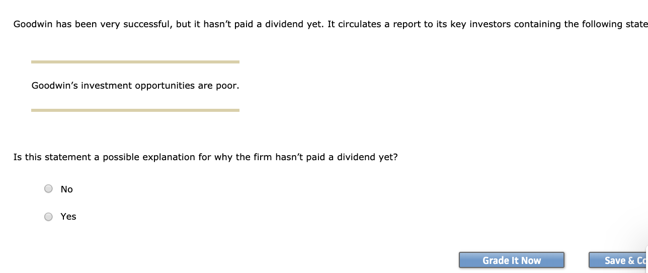 young company, has been wildly successful but has yet to pay a