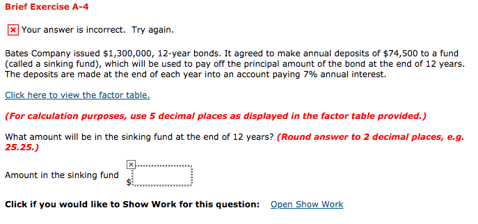  Brief Exercise A-4 x Your answer is incorrect. Try again. Bates