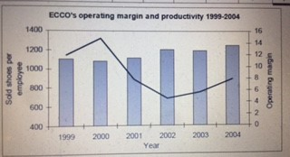 1. Analyze ECCO A/S's performance for 1999-2004, especially in light of their