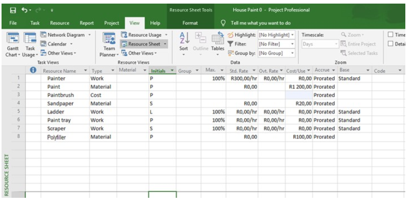 missing information . QUESTION 4 Resource Sheet Features: 4.1 The most prominent