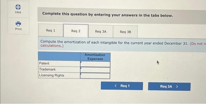 of Three Different Intangible Assets [LO 9-6] Bluestone Company had three intangible