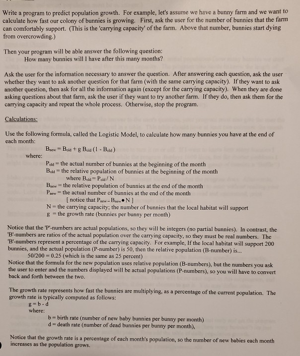  Java Write a program to predict population growth. For example, let's