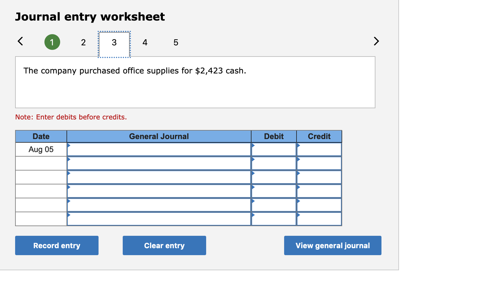 exchange for common stock. Note: Enter debits before credits. Date General Journal