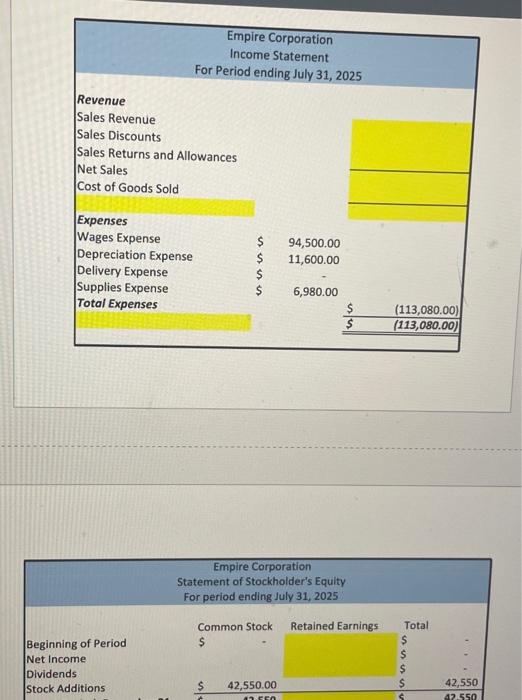 highlighted in yellow. The only cell where an actual number is to