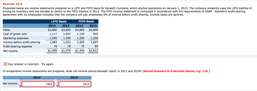 NEED ANSWERS TO RED BOXES + CALCULATIONS Exercise 22-5 Presented below are