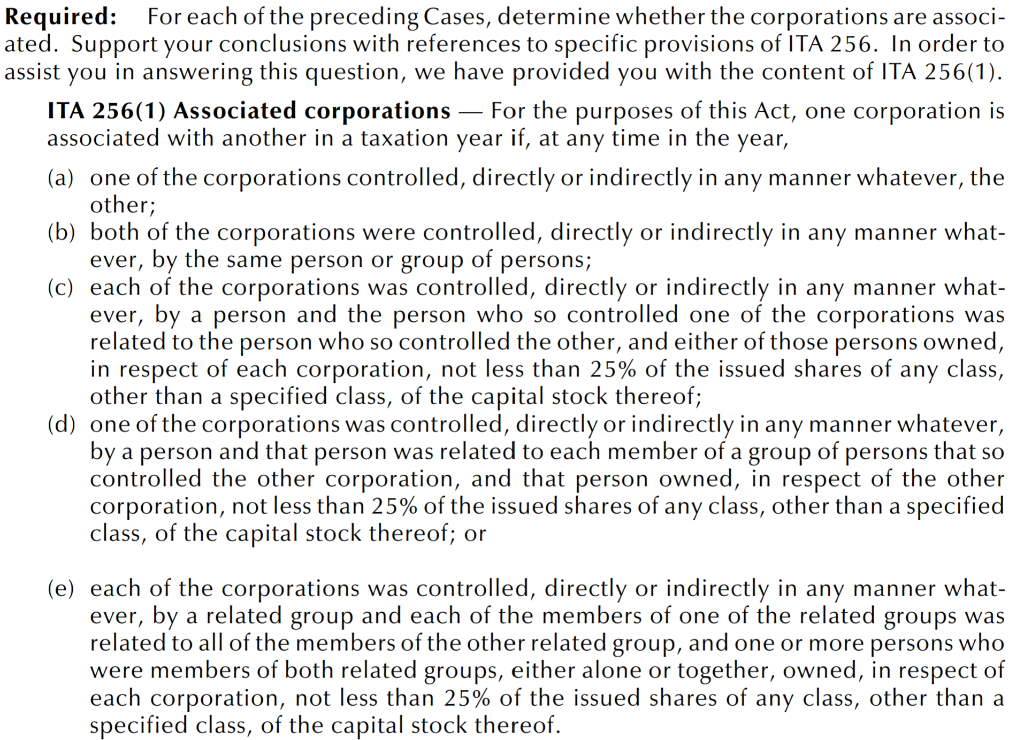 ownership of voting shares of Canadian controlled private corporations. All of the